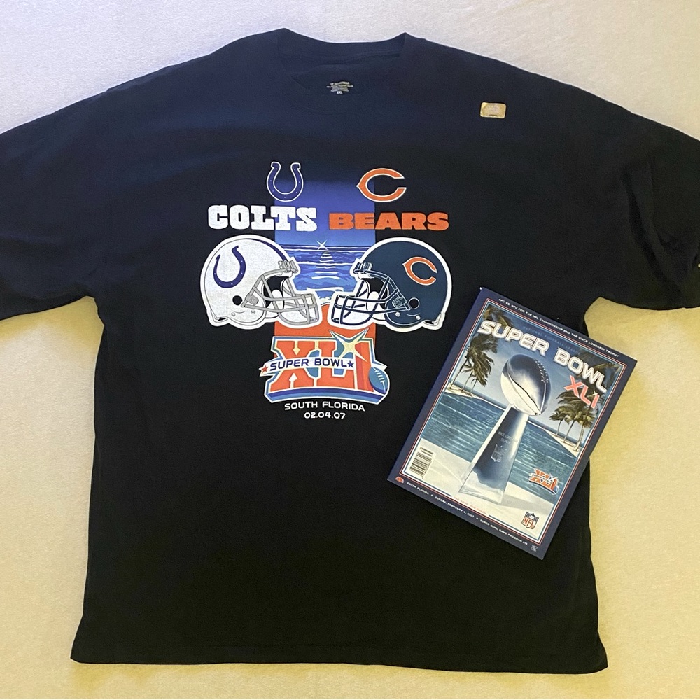 Super Bowl XLI T-shirt & Program